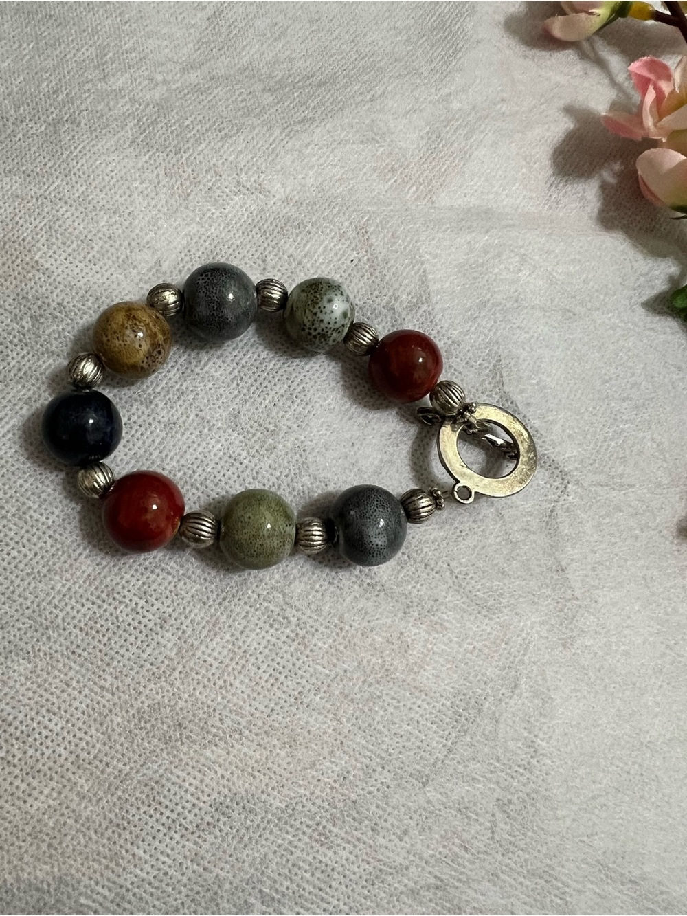 Multi-Color Semi-Precious Bead Bracelet
